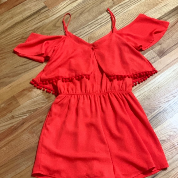 Karlie Orange Open Shoulder Romper - Picture 5 of 5